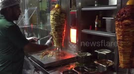 Making of Shawarma Sandwich in Dubai UAE