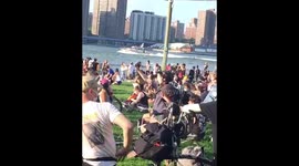 Black Lives Matter protest in Brooklyn Bridge Park on Fourth of July