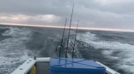 Caught in a severe thunderstorm 45 miles off the New Jersey last while Tuna Fishing