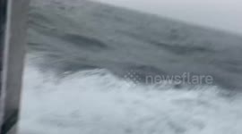 Caught in a severe thunderstorm 45 miles offshore while tuna fishing