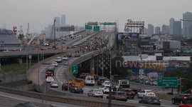BLM bicycle protest held on Brooklyn Queens Expressway in New York
