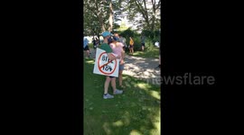 Residents of Toronto take to the street to protest mass evictions due to COVID-19