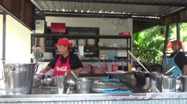 Restaurant in Thailand serves giant bowls of noodles and meatballs