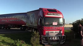 South African truckers block highways while on strike