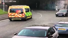 Tyre thrown on busy Rd missing vehicles
