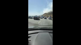 LA County Fire Department water drop on Kuehner Fire in Simi Valley, CA.