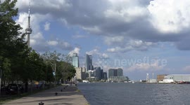 Toronto hot summer weather has people relaxing out on boats on Lakes Ontario during the epic heatwave