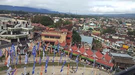 On The top of the Big Clock (jam gadang) bukittinggi