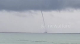 Waterspout forms off the coast of Phuket, southern Thailand