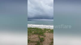 Waterspout forms off the coast of Phuket, southern Thailand
