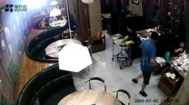 Chinese man beats up wife and her friends in restaurant