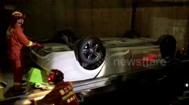 Motorist killed after car falls into ten-metre-deep elevator shaft in eastern China