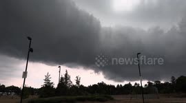 Heavy torrential rain and thunderstorms bring relief to the hot and drought like weather in Southern Ontario Canada along with the threat of dangerous lightning.