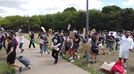 The start of a BLM Protest Gathering at the Level Brighton Saturday 11/07/2020