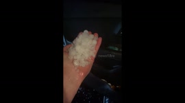 Damaging hail covering road like snow