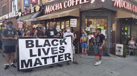 Black Lives Matter and 'Blue Lives Matter' supporters protest in Brooklyn