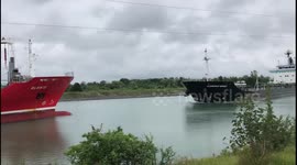 Cargo ships collide head-on in large canal in Canada