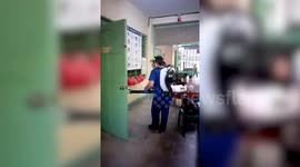 Classrooms sprayed with disinfectant as schools re-open in the Philippines