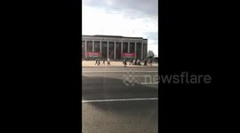 People took part in spontaneous protests in Minsk