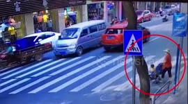 Chinese toddler escapes serious injuries after car crashes into stroller