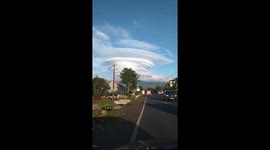 Bizarre cloud formation appears over Indonesian city