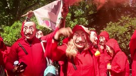 1500 trabajadores de las fabricas de Nissan protestan en Madrid por el cierre de las fábricas
