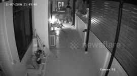 Chilling moment woman recorded 'burglar' after being alerted by CCTV smartphone app