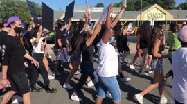 Peaceful protesters march in support of Black Lives Matter protest in New Jersey