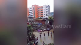 School playground collapses due to rainfall in southern China