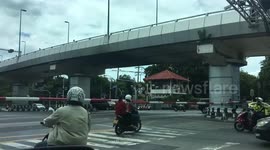 Impatient Riders Dodge Level Crossing Barrier