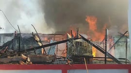 Dozens of homes destroyed as fire rips through residential area in Jakarta