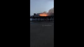 Fire destroys parts of Blackpool's historic Central Pier.