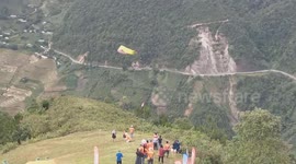 Terrifying skydiver accident caught on camera as tourist's parachute fails