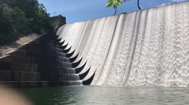 Dam good engineering! Water flowing down Maryland dam is oddly mesmerising