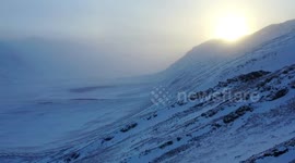 Drone footage showcases vast arctic landscapes of Alaska during winter