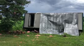 Aftermath of Ontario storm shows damage to buildings