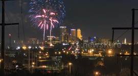Time-Lapse - Fireworks over downtown Tulsa