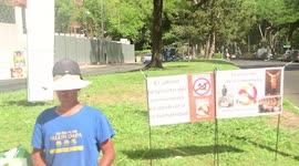 Spanish protesters canvas against Chinese Communist party oppression of Falun Gong