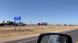 Texas dust devil dissipates off into the Midland, Texas sky