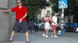 You're in trouble! Peeing in public prank startles people in Georgian streets