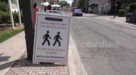 New normal of social distancing realities as Ontario opens up, reduced traffic on this Markham street to allow for patios on sidewalks and for pedestrians to walk on the street safely