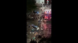 New York police seen clearing protesters from Occupy City Hall zone