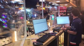 Shop uses plastic sheets around counter as Covid-19 precaution