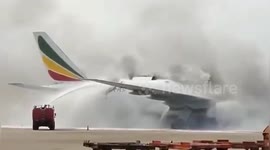 Ethiopian Airlines cargo plane catches fire at Shanghai Pudong Airport