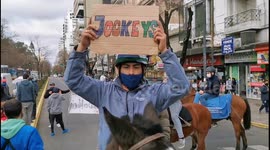 Horse riders protest in Argentina to allow races amid COVID-19
