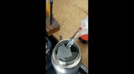 Supercooled water instantly turns to ice when poured into flask