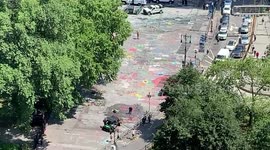 Crews work to clean up City Hall Plaza after NYPD clear out 'Occupy City Hall'