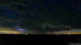Timelapse footage captures Comet Neowise through large thunderstorm