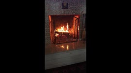 Cracking fire in the fireplace
