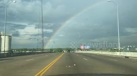 Mesmerizing rainbow paints Nashville, Tennessee skies